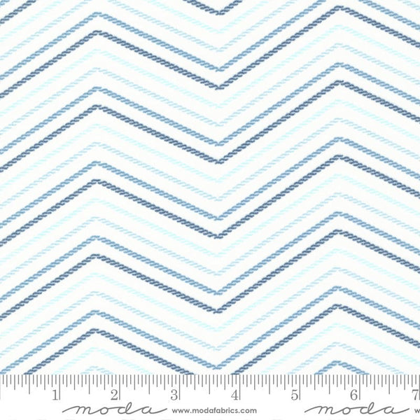 Double Zig Zag Stripes Flannel Cloud - Sold by the Half Yard - Lakeside Gatherings by Primintive Gatherings for Moda Fabrics - 49222 11F