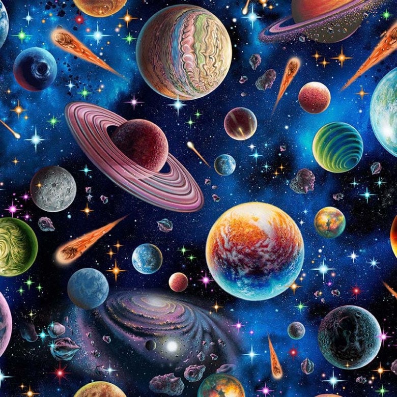 Distant Galaxies - Sold by the Half Yard - The Final Frontier by Mark Gregory - Michael Miller Fabrics - DDC11242-MULT