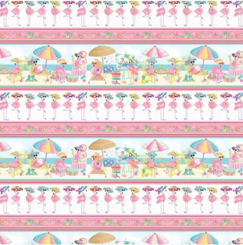 Flamingal Stripe Multi - Sold by the Half Yard - Flamingal Pals - Andi Metz for Benartex - 14305-99