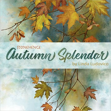Leaves and Keys Light Teal - Sold by the Half Yard - Autumn Splendor - Stonehenge - Linda Ludovico for Northcott Fabrics - 26684-62
