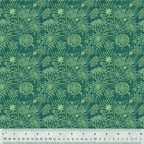Dahlia Dream in Verdant - Sold by the Half Yard - In the Garden by Jennifer Moore - Windham Fabrics - 53631-5