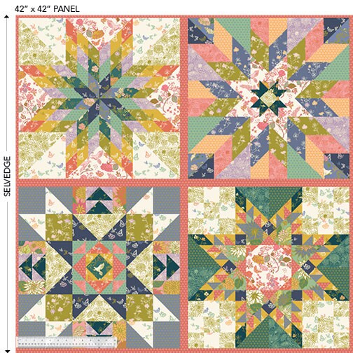 Garden Stars 42" Panel - 42" x 42" Panel - In the Garden by Jennifer Moore - Windham Fabrics - 53684D-X