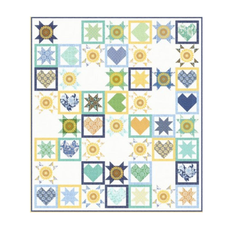 Coeur Geometrics in Dusk - Sold by the Half Yard - Sunflowers in My Heart - Kate Spain for Moda Fabrics - 27322 19