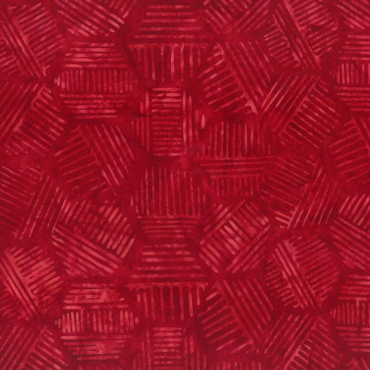 Dark Red Hexies Batik - Sold by the Half Yard - Banyan Batiks - 81700-25