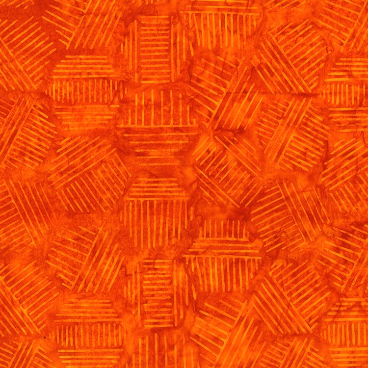 Pumpkin Hexies Batik - Sold by the Half Yard - Banyan Batiks - 81700-58