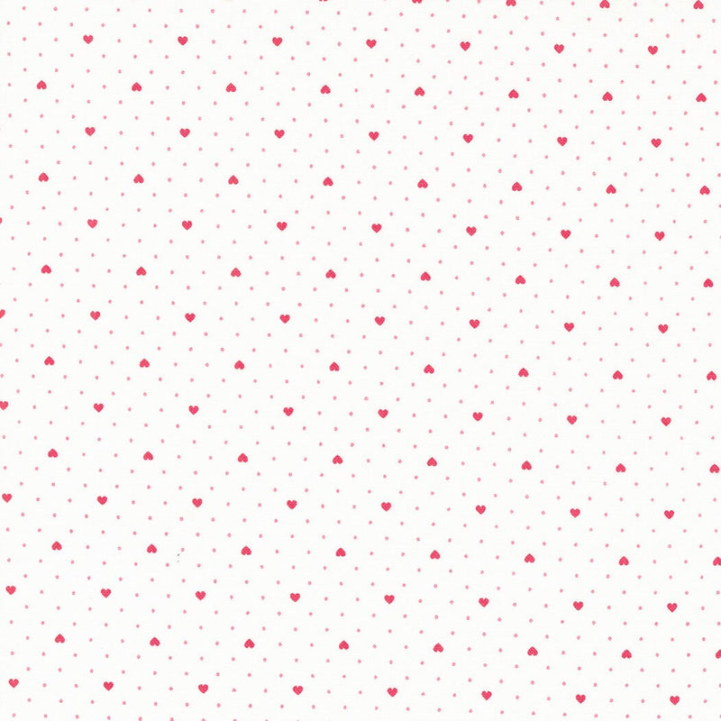 Lighthearted Red Heart Dot on Cream - Sold by the Half Yard - Lighthearted - Camille Roskelley for Moda Fabrics - 55298 11