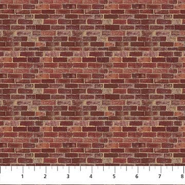 Red Brick Fabric - Sold by the Half Yard - Naturescapes by Northcott Fabrics - 25503-24