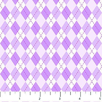 Argyle Lilac - Sold by the Half Yard - Spring Chickens - Patrick Lose Northcott Fabrics - 10228-80