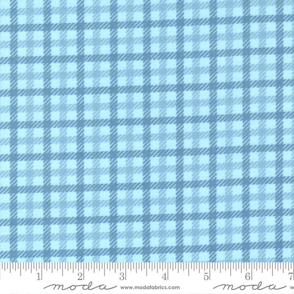 Double Houndstooth Plaid Flannel Mist - Sold by the Half Yard - Lakeside Gatherings by Primintive Gatherings for Moda Fabrics - 49221 12F