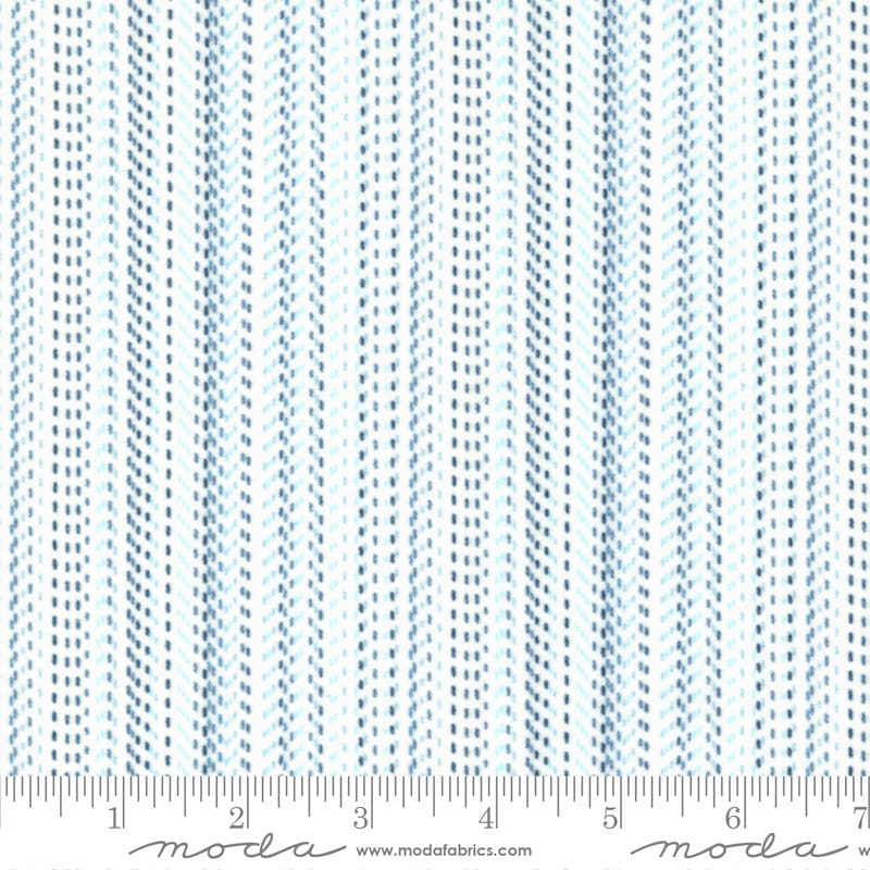 Sashiko Stripes Flannel Cloud - Sold by the Half Yard - Lakeside Gatherings by Primintive Gatherings for Moda Fabrics - 49223 11F
