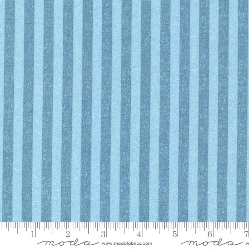 Soft Stripes Flannel Mist - Sold by the Half Yard - Lakeside Gatherings by Primintive Gatherings for Moda Fabrics - 49224 14F
