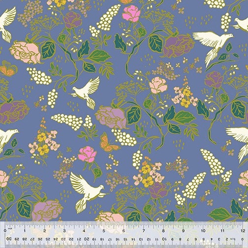 In The Garden in Lavender - Sold by the Half Yard - In the Garden by Jennifer Moore - Organic - Windham Fabrics - 53628-4