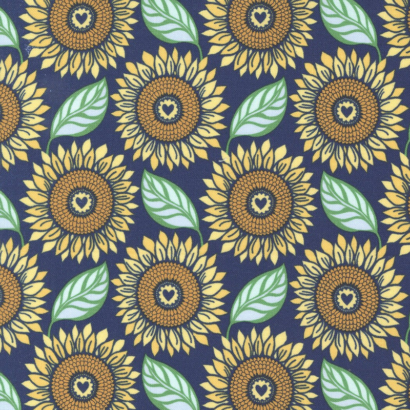 Large Sunflowers Dusk - Sold by the Half Yard - Sunflowers in My Heart - Kate Spain for Moda Fabrics - 27321 19