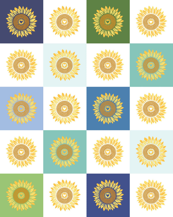 Sunflower Panel - 36" x 44" - Sunflowers in My Heart - Kate Spain for Moda Fabrics - 27326 11