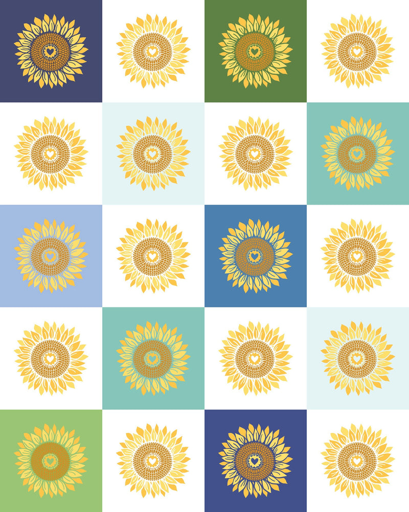 Sunflower Panel - 36" x 44" - Sunflowers in My Heart - Kate Spain for Moda Fabrics - 27326 11
