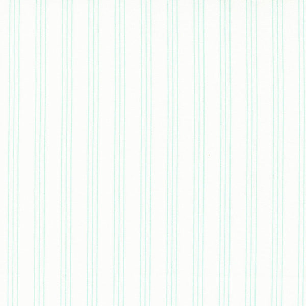 Lighthearted Aqua Stripe on Cream - Sold by the Half Yard - Lighthearted - Camille Roskelley for Moda Fabrics - 55296 21