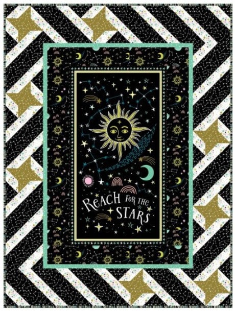 Star Cluster Gold Glow in the Dark - Sold by the Half Yard - Starry Night by Miriam Dornemann - Michael Miller Fabrics - DDC11099-GOLD