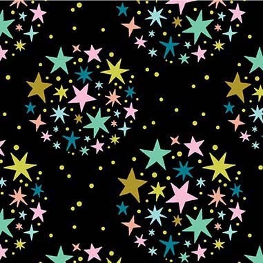 Starstruck Black - Sold by the Half Yard - Starry Night by Miriam Dornemann - Michael Miller Fabrics - DDC11101-BLAC