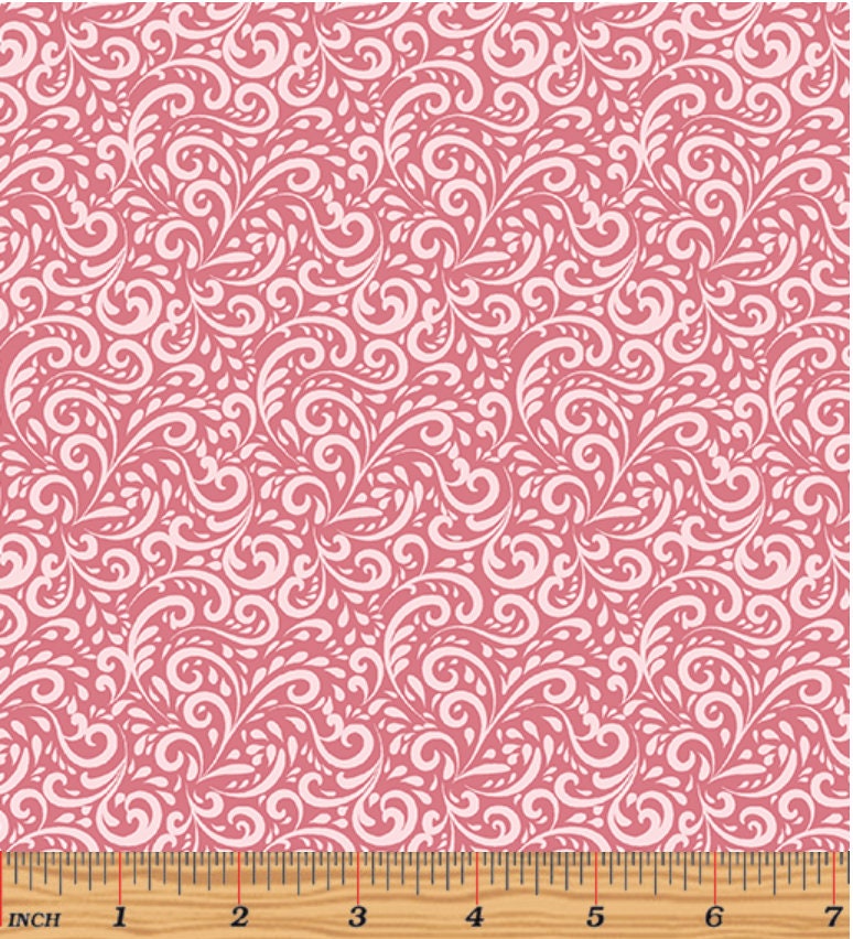 Sweet Swirls on Dark Pink - Sold by the Half Yard - Tutu Cute by Nicole DeCamp for Benartex - 14142-22
