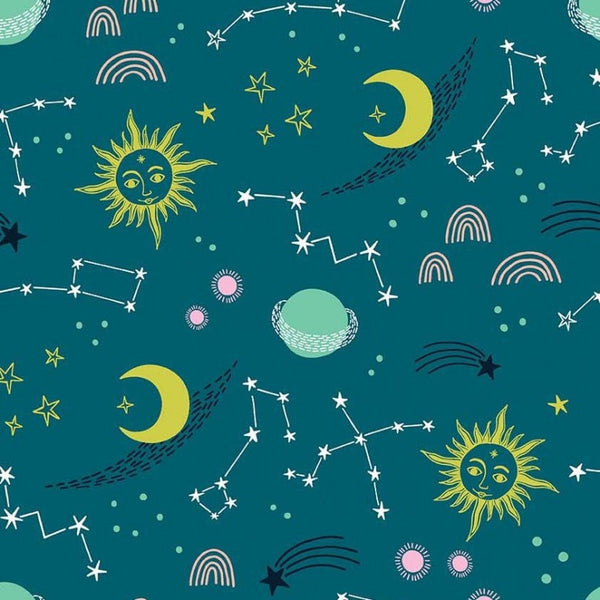 Skyview Blue Glow in the Dark - Sold by the Half Yard - Starry Night by Miriam Dornemann - Michael Miller Fabrics - DDC11098-BLUE