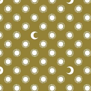 Night and Day Gold Glow in the Dark - Sold by the Half Yard - Starry Night by Miriam Dornemann - Michael Miller Fabrics - DDC11103-GOLD