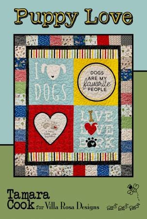 Puppy Love Quilt Pattern - Postcard Pattern - Villa Rosa Designs - VRDMC062