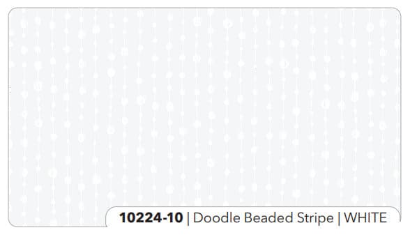 Doodle Beaded Stripe White - Sold by the Half Yard - Patrick Lose Studios - Northcott Fabrics - 10224-10