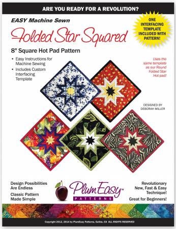 Folded Star Square Hot Pad Pattern - Plum Easy Patterns - PEP102