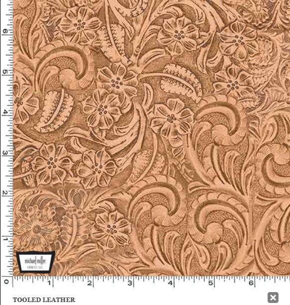 Tooled Leather in Caramel - Sold by the Half Yard - Big Sky Country - Michael Miller Fabrics - CX11306-CRML-D
