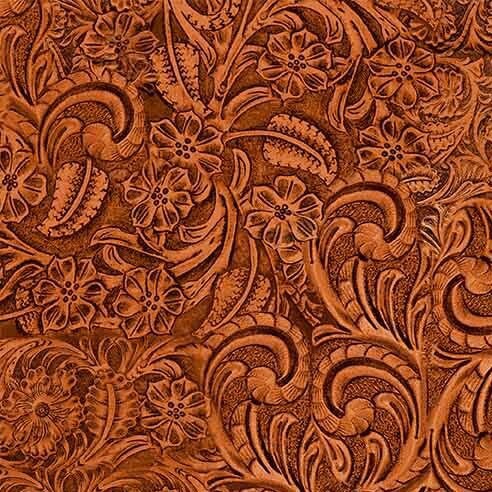 Tooled Leather in Redwood - Sold by the Half Yard - Big Sky Country - Michael Miller Fabrics - CX11306-REDW-D