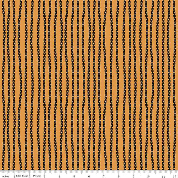 Chain Stripe Orange - Sold by the Half Yard - Mad Masquerade - J Wecker Frisch for Riley Blake Designs - C11958 ORANGE