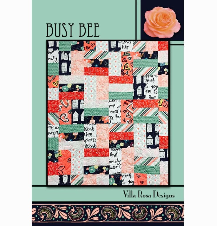 Busy Bee Quilt Pattern - Postcard Pattern - Pat Fryer - Villa Rosa Designs - Fat Quarter Quilt Pattern - VRD863085