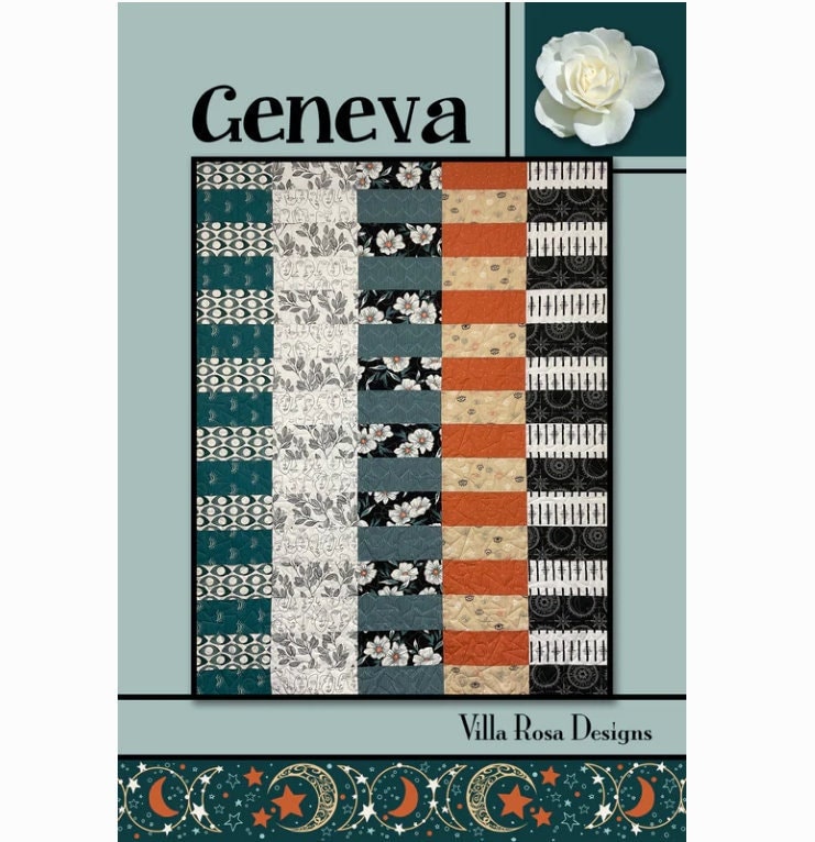 Geneva Quilt Pattern - Postcard Pattern - Villa Rosa Designs - Fat Quarter Quilt Pattern - VRDRC225