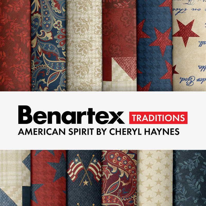 Houndstooth Stars Red - Sold by the Half Yard - American Spirit by Cheryl Haynes for Benartex - 16103 10