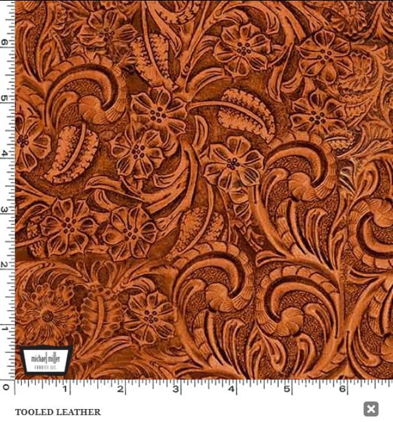 Tooled Leather in Redwood - Sold by the Half Yard - Big Sky Country - Michael Miller Fabrics - CX11306-REDW-D