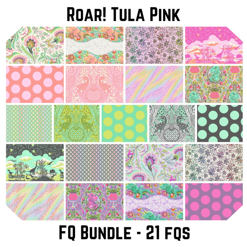 Tula Pink Roar! Fat Quarter Bundle PREORDER - PREORDER PRICE - 100% Cotton - Free Spirit - April 2024 ship date