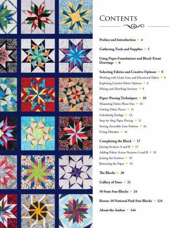 60 Fabulous Paper-Pieced Stars Quilt Book by Carol Doak - Softcover Book - Foundation Paper Piecing