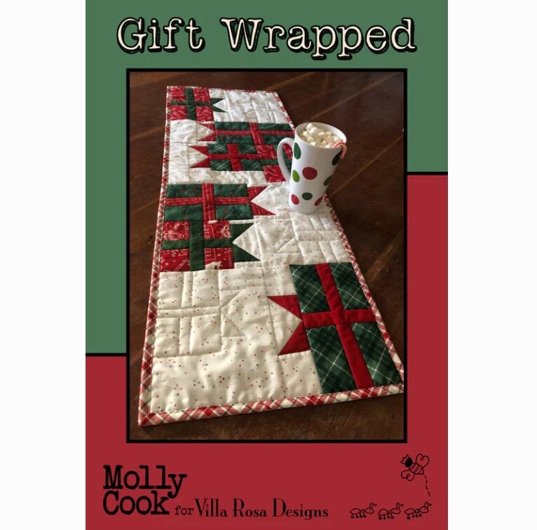 Gift Wrapped Table Runner Pattern - Postcard Pattern - Molly Cook - Villa Rosa Designs - Fat Quarter Quilt Pattern - VRDMC082