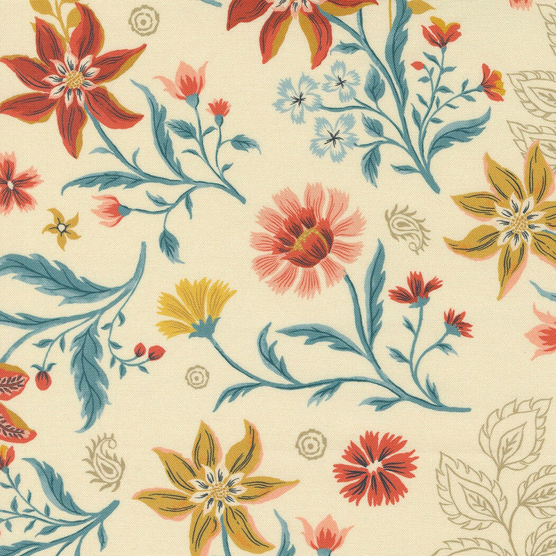 Cadence Floral Cream - Sold by the Half Yard - Crystal Manning for Moda Fabrics - 11910-11
