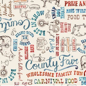 Town Fair Family Fun - Sold by the Half Yard - Louise Nisbet for Michael Miller Fabrics - DC 11347-CREM
