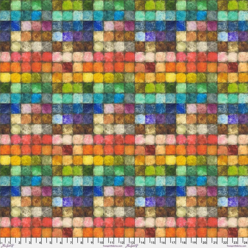 Colorblock Tiled by Tim Holtz (medium block) - Sold by the Half Yard - FreeSpirit Fabrics - PWTH180.MULTI