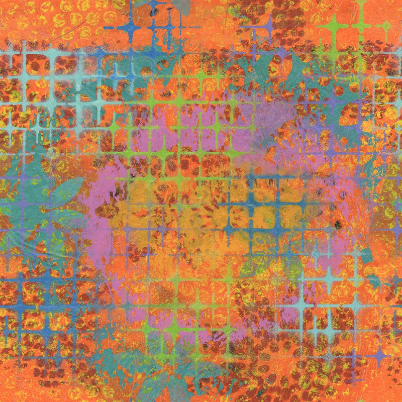 Crosshatch - Orange - Sold by the Half Yard - Butterfly Fields by Sue Penn - PWSP071.MULTI