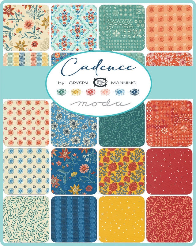 Cadence Patchwork Indigo - Sold by the Half Yard - Crystal Manning for Moda Fabrics - 11919-12