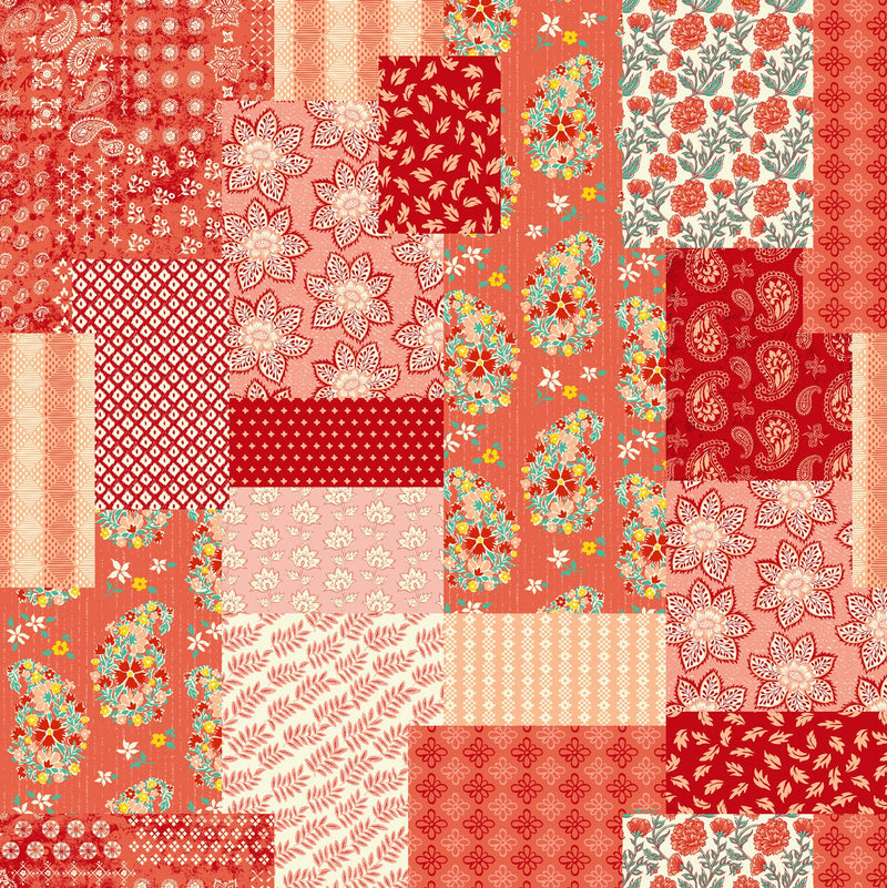 Cadence Patchwork Persimmon - Sold by the Half Yard - Crystal Manning for Moda Fabrics - 11919-11
