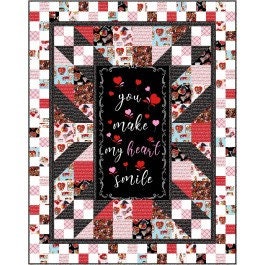 You Make My Heart Smile Black - Sold by the Half Yard - Michael Miller Fabrics - Valentine’s Day - DCX10990-BLAC