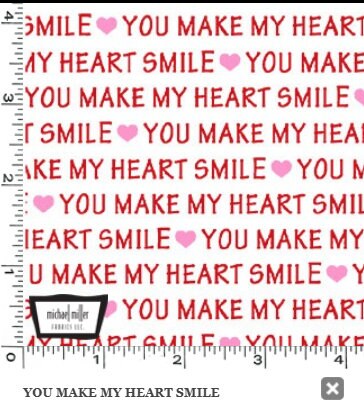 You Make My Heart Smile White - Sold by the Half Yard - Michael Miller Fabrics - Valentine’s Day - DCX10990-WHIT