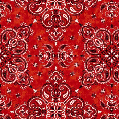 Minky Bandana Red - Sold by the Half Yard - 60" wide - Cowboy Up by Morris Creative Group for QT Fabrics - 29849 RMINK