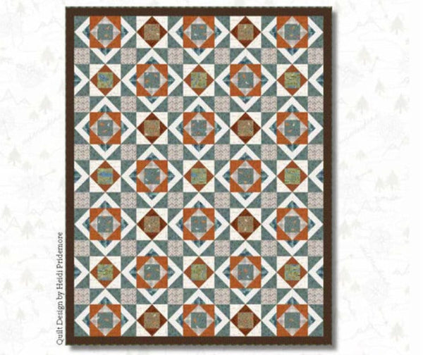 Folk Art Flannels Quilt Kit 68" x 84" - featuring The Mountains are Calling flannel fabric from Janet Rae Nesbitt