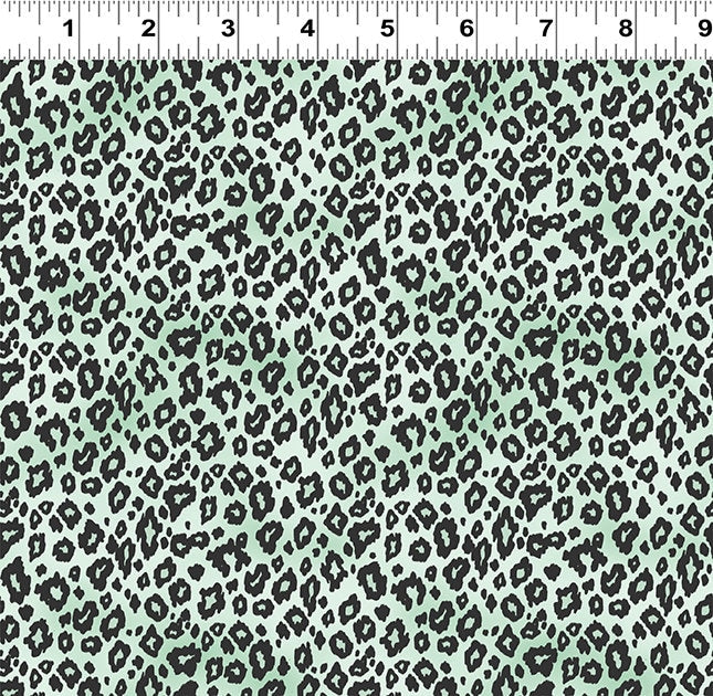 Mylah's Garden Leopard Mint - Sold by the Half Yard - Clothworks - Y3950-110