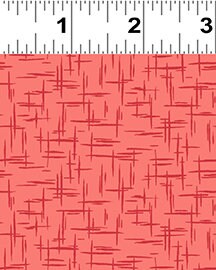 Mylah's Garden Crosshatch Coral - Sold by the Half Yard - Clothworks - Y3951-39